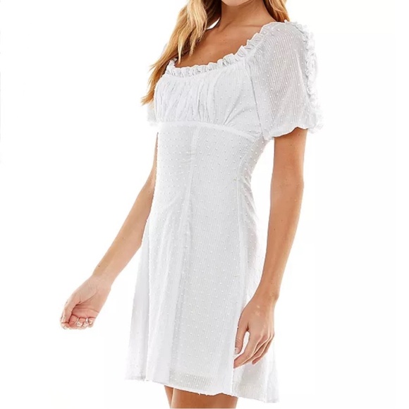 City Studios Juniors' Ruffled Swiss-Dot Dress (11) - Picture 14 of 16